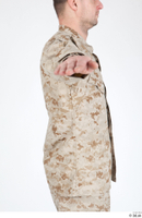  Photos Army Man in Camouflage uniform 11 21th century Army Desert uniform jacket upper body 0009.jpg